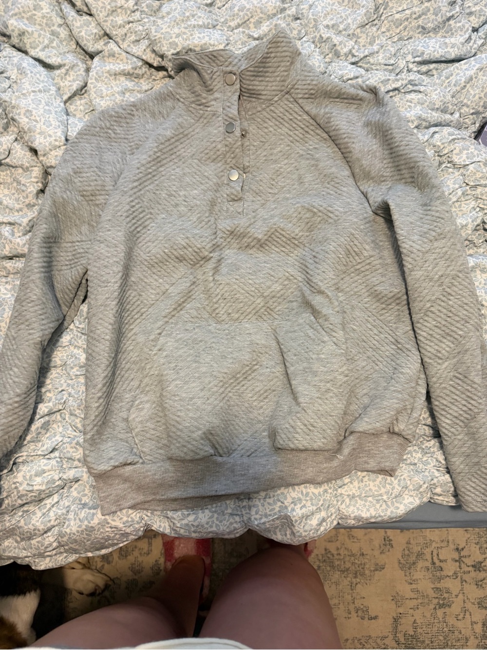 Women’s Quilted Pullover Shirt Jacket - Gray